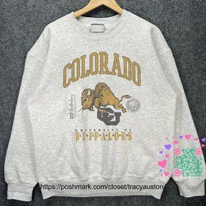 Vintage 90s University of Colorado Buffaloes Sweatshirt CU Buffaloes Shirt tee